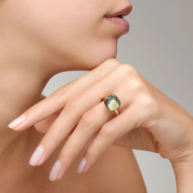 bague Pomellato en or rose 18 ct avec prasiolite