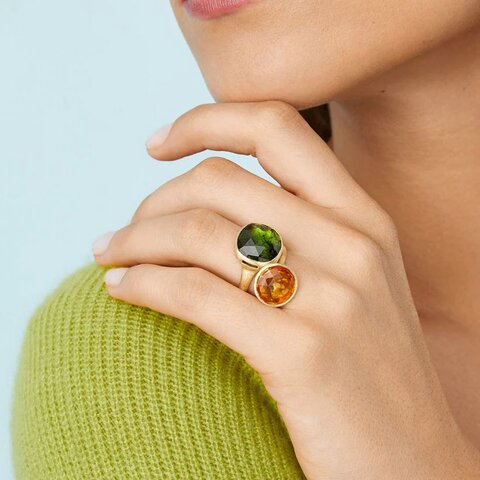 bague Marco Bicego en or jaune 18 ct avec tourmaline vert