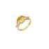Atelier P. verlovingsring in geel goud 18kt met beryl omringd door briljanten van 0,36 karaat - thumb