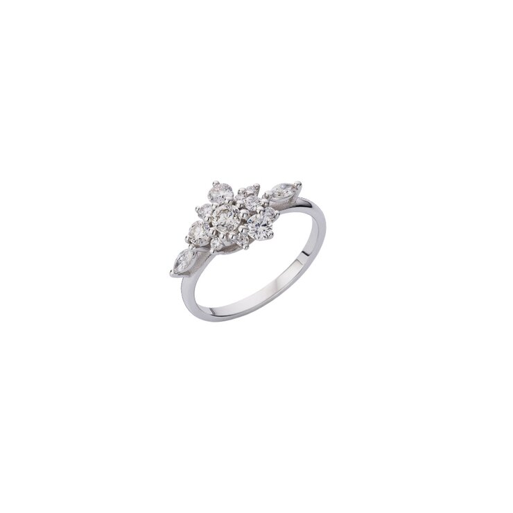 bague de fiançailles Atelier P. en or blanc 18 ct avec brillant (diamant rond) de 0.25 carat et diamant
