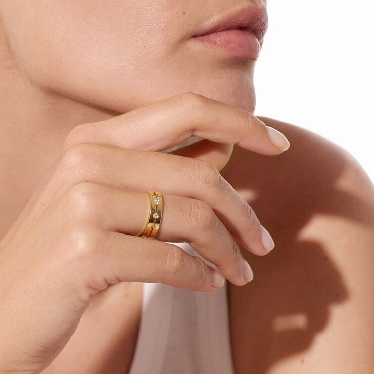 bague dinh van en or jaune 18 ct avec brillant de 0.07 carat