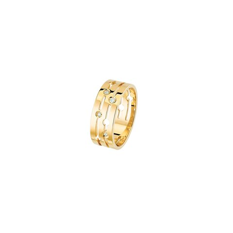 bague dinh van en or jaune 18 ct avec brillant de 0.06 carat