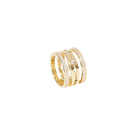 bague dinh van en or jaune 18 ct avec brillant de 1.10 carat