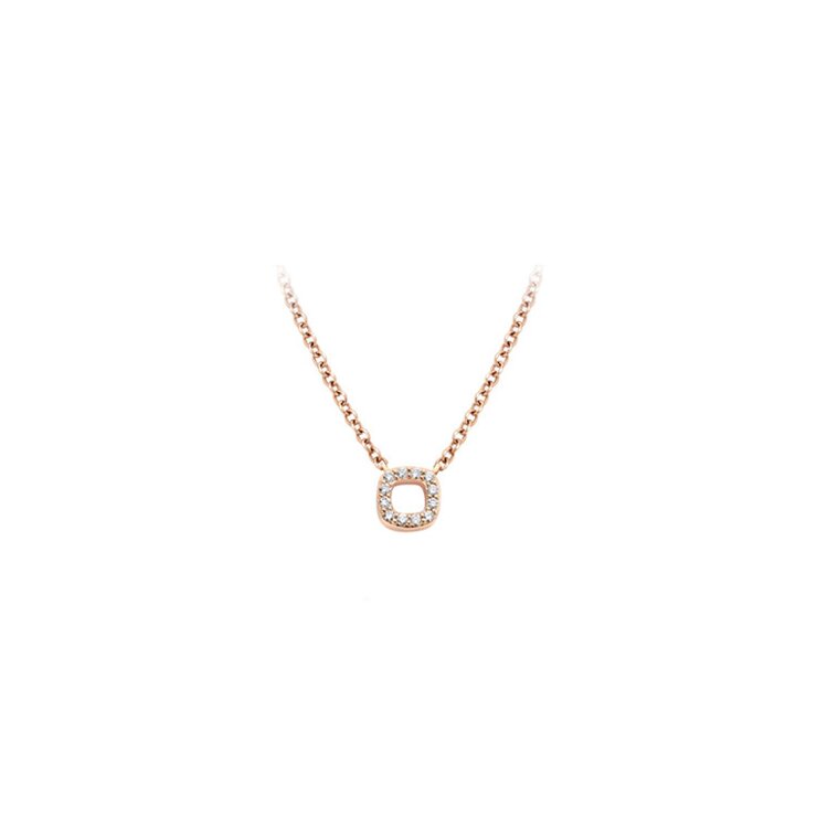 collier Bigli en or rose 18 ct avec brillant de 0.05 carat