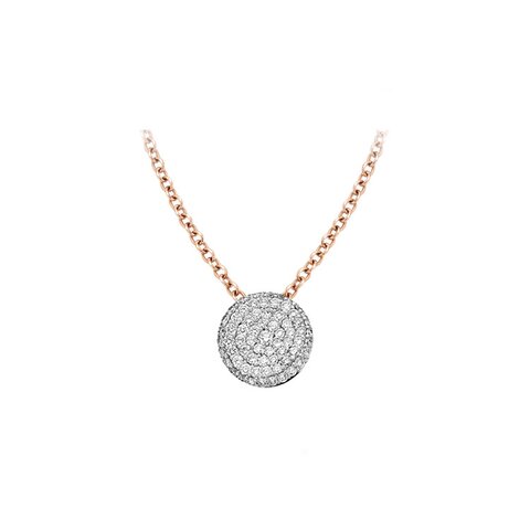 Bigli ketting in rosé goud 18kt met briljant van 0,28 karaat