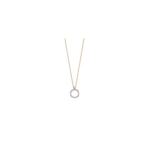 Bigli ketting in rosé goud 18kt met briljant van 0,19 karaat