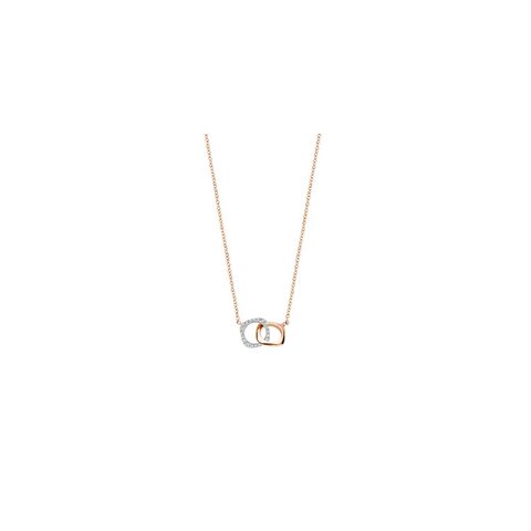 Bigli ketting in rosé goud 18kt met briljant van 0,18 karaat