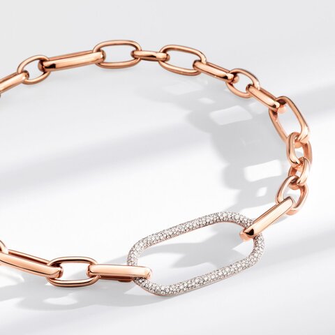 collier Pomellato en or rose 18 ct avec brillant de 4,20 karaat