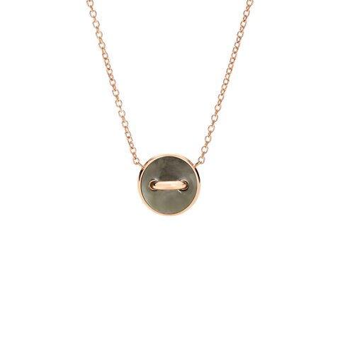 collier Pomellato en or rose 18 ct avec nacre entouré de briljants de 0,04 karaat