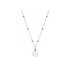 Utopia ketting in rosé goud 18kt met parels omringd door briljanten van 0,03 karaat - thumb