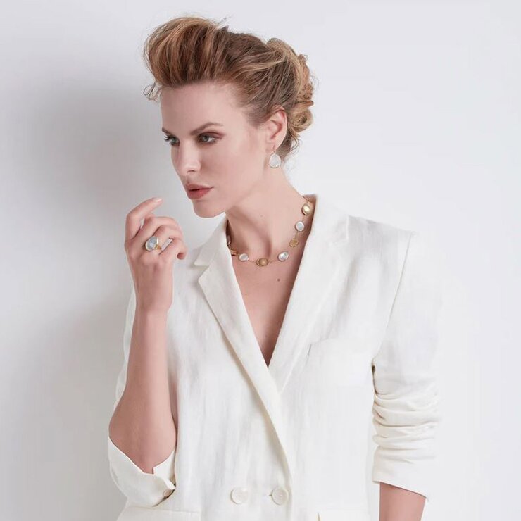 Marco Bicego ketting in geel goud 18kt met parelmoer