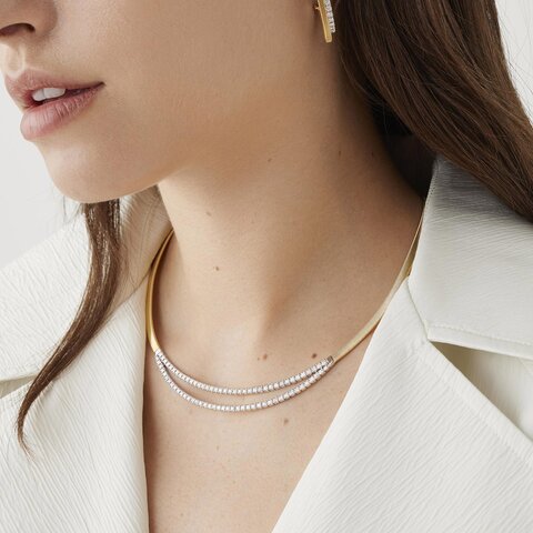 collier Marco Bicego en or jaune 18 ct avec brillant de 1.95 carat