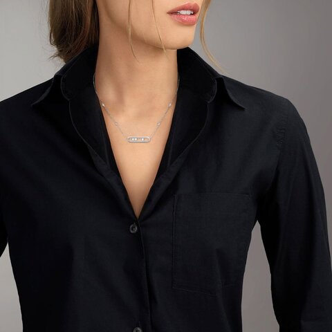collier Messika en or blanc 18 ct avec brillant de 0.25 carat