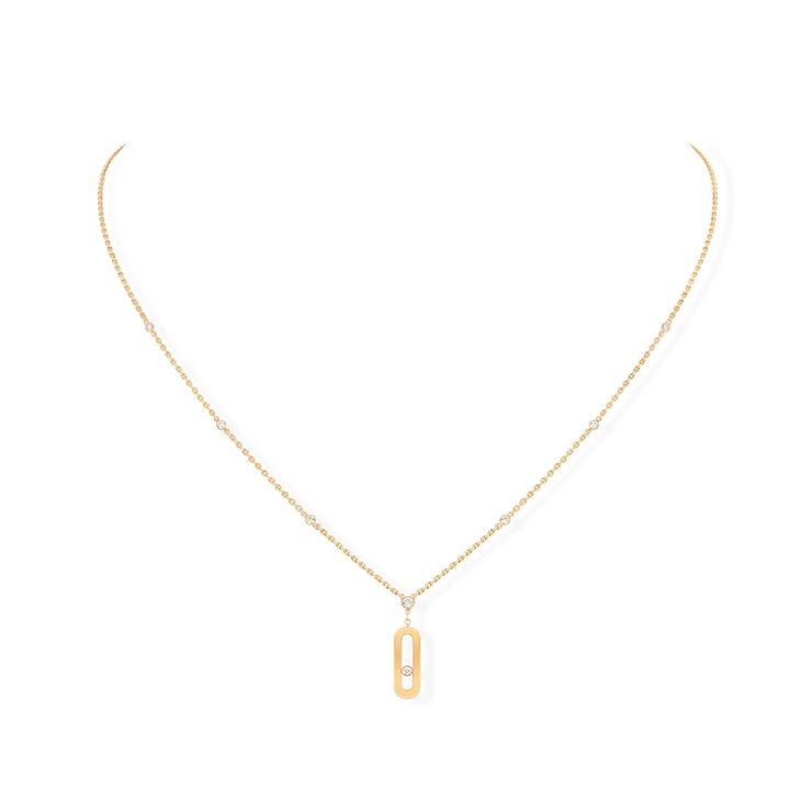 collier Messika en or jaune 18 ct avec brillant de 0.13 carat