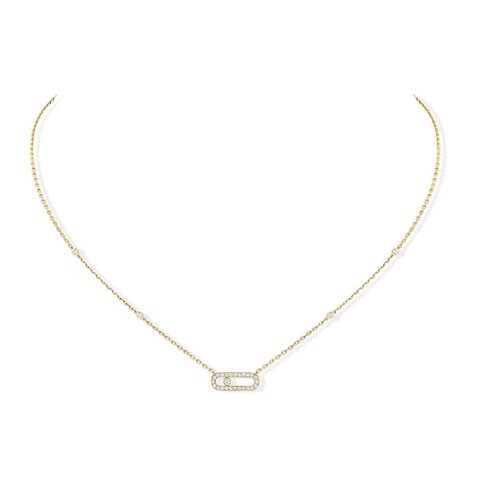Messika ketting in geel goud 18kt met briljant van 0,20 karaat