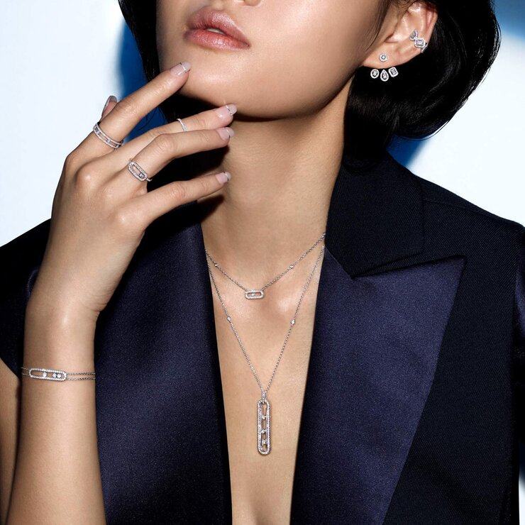 collier Messika en or blanc 18 ct avec brillant de 0.74 carat