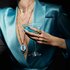 Messika ketting in rosé goud 18kt met turquoise omringd door briljanten van 0,16 karaat - thumb