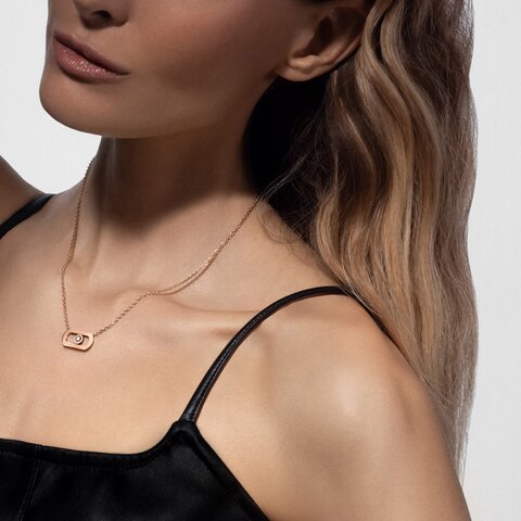 collier Messika en or rose 18 ct avec brillant de 0.12 carat