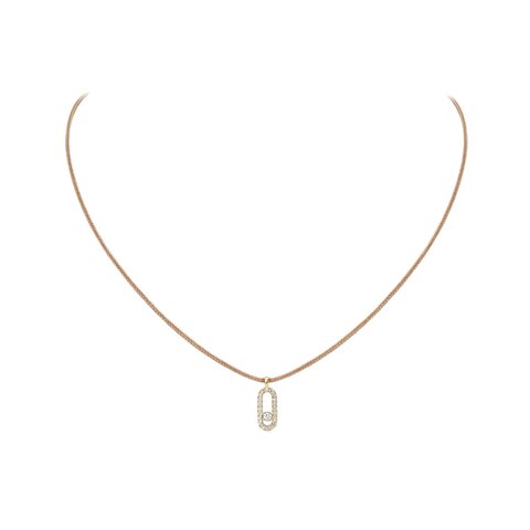 Messika ketting in geel goud 18kt met briljant van 0,09 karaat
