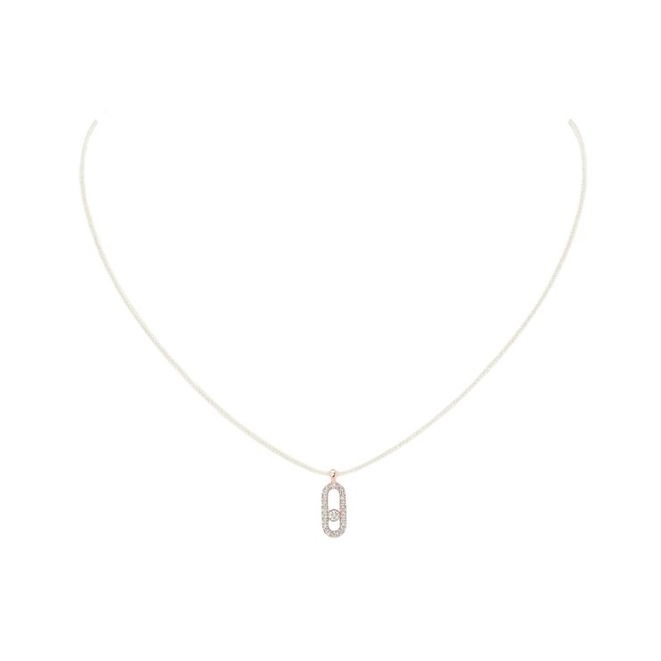 Messika ketting in rosé goud 18kt met briljant van 0,09 karaat