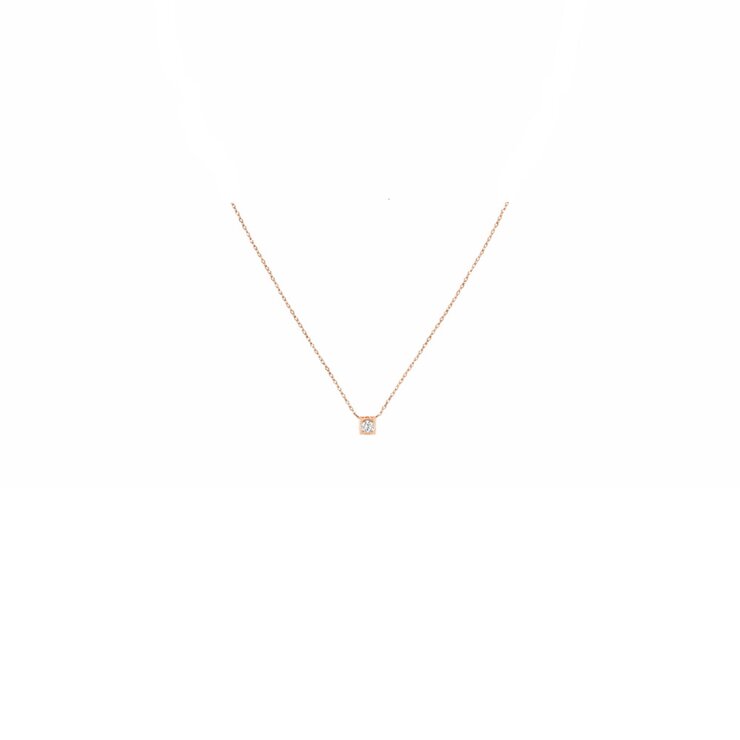 dinh van ketting in rosé goud 18kt met briljant van 0,15 karaat