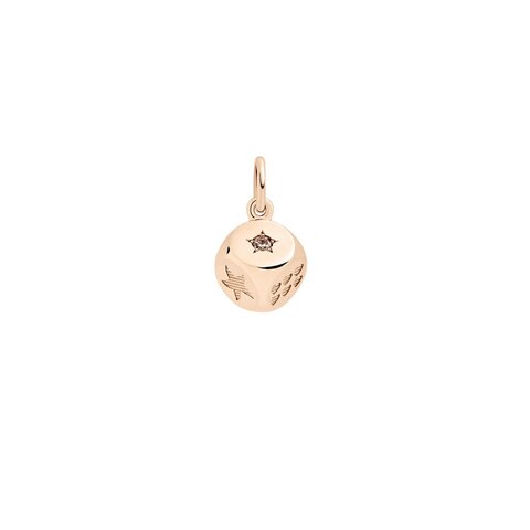 DoDo hanger in rosé goud 9kt met bruine briljant van 0,03 karaat