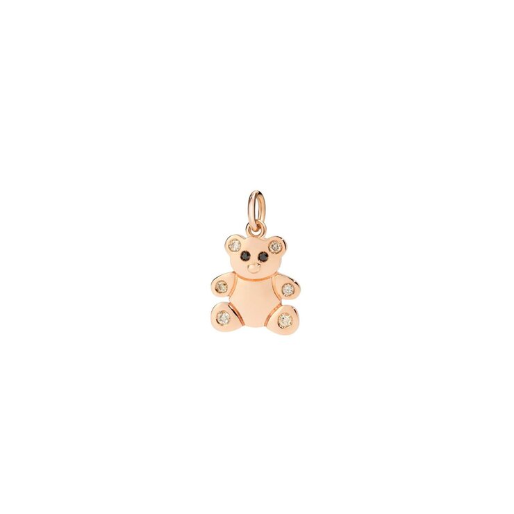 DoDo hanger in rosé goud 9kt met bruine briljant van 0,10 karaat en zwarte briljant