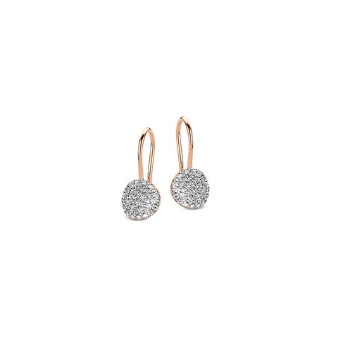 boucles d'oreilles Bigli en or rose 18 ct avec brillant de 0.49 carat