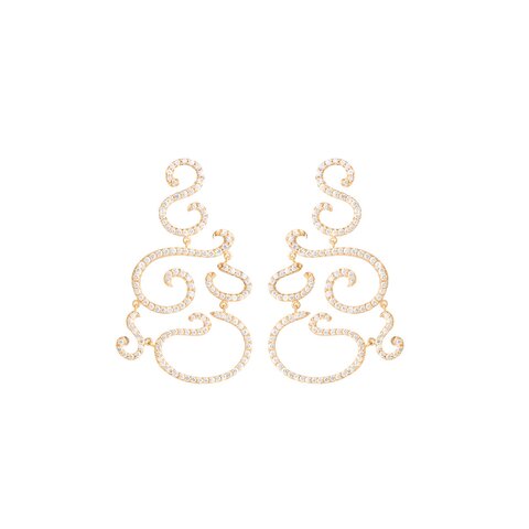 boucles d'oreilles Ole Lynggaard en or jaune 18 ct avec brillant de 4,00 karaat