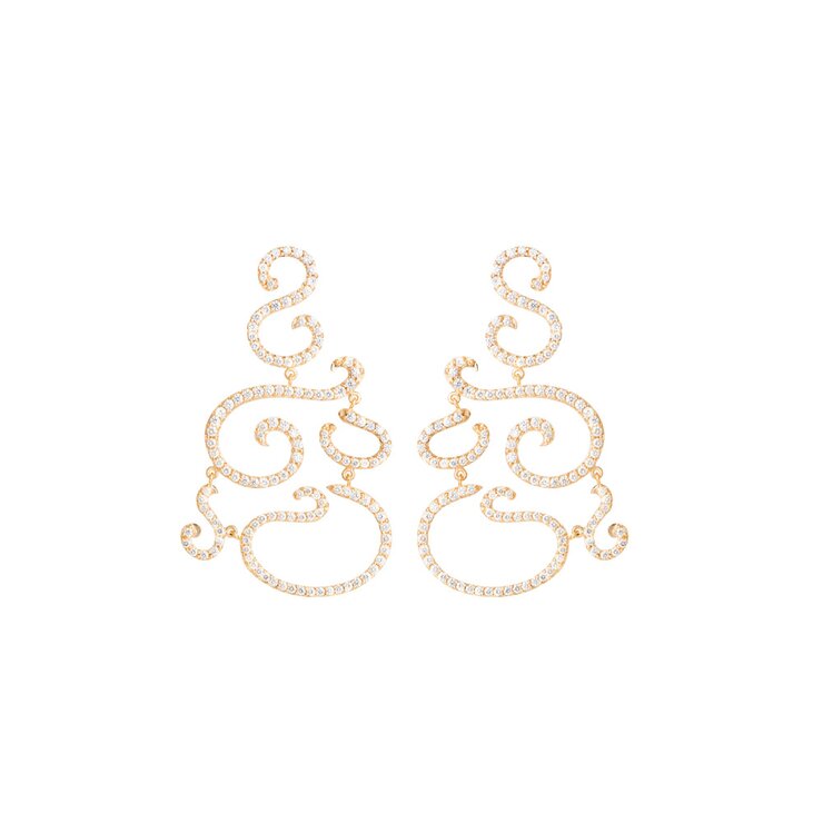 boucles d'oreilles Ole Lynggaard en or jaune 18 ct avec brillant de 4,00 karaat