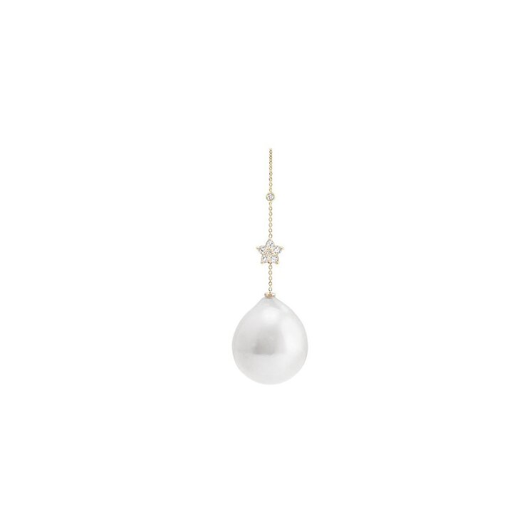 boucles d'oreilles Ole Lynggaard en or jaune 18 ct avec perles entouré de briljants de 0,06 karaat