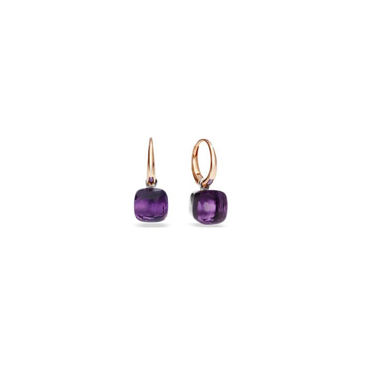 boucles d'oreilles Pomellato en or rose 18 ct avec améthyste