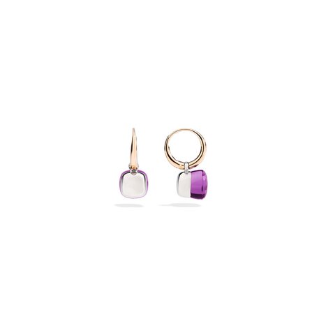 Pomellato oorringen in rosé goud 18kt met amethist