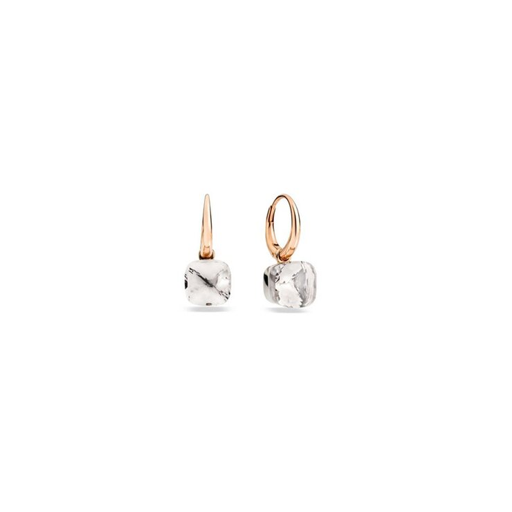 boucles d'oreilles Pomellato en or rose 18 ct avec topaze incoloré