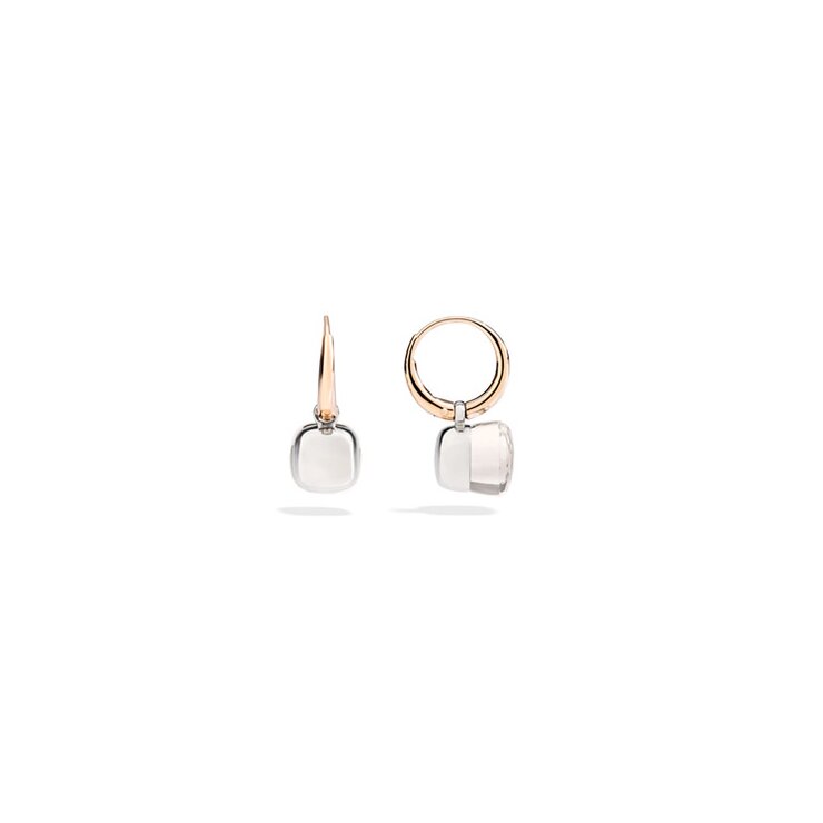 boucles d'oreilles Pomellato en or rose 18 ct avec topaze incoloré