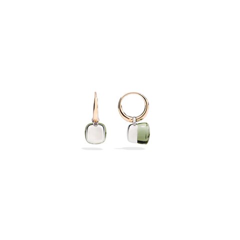 Pomellato oorringen in rosé goud 18kt met prasioliet