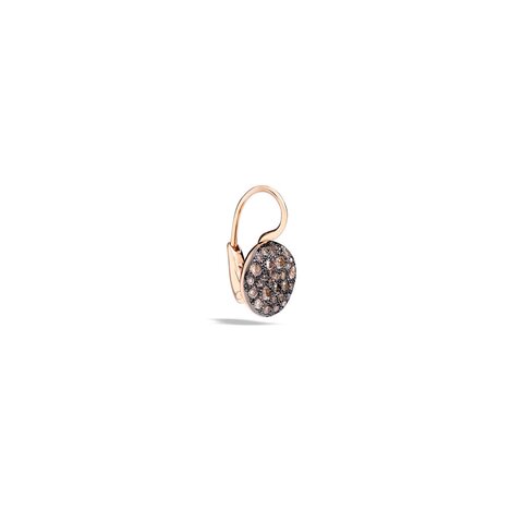 boucles d'oreilles Pomellato en or rose 18 ct avec brillant brun de 0.78 carat