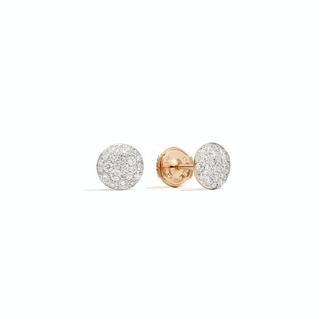 Pomellato oorringen in rosé goud 18kt met briljant van 0,48 karaat