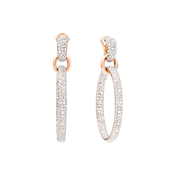boucles d'oreilles Pomellato en or rose 18 ct avec brillant de 6,40 karaat