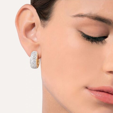boucles d'oreilles Pomellato en or rose 18 ct avec brillant de 3,10 karaat