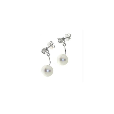 Utopia en or blanc 18 ct avec perles entouré de briljants de 0,28 karaat