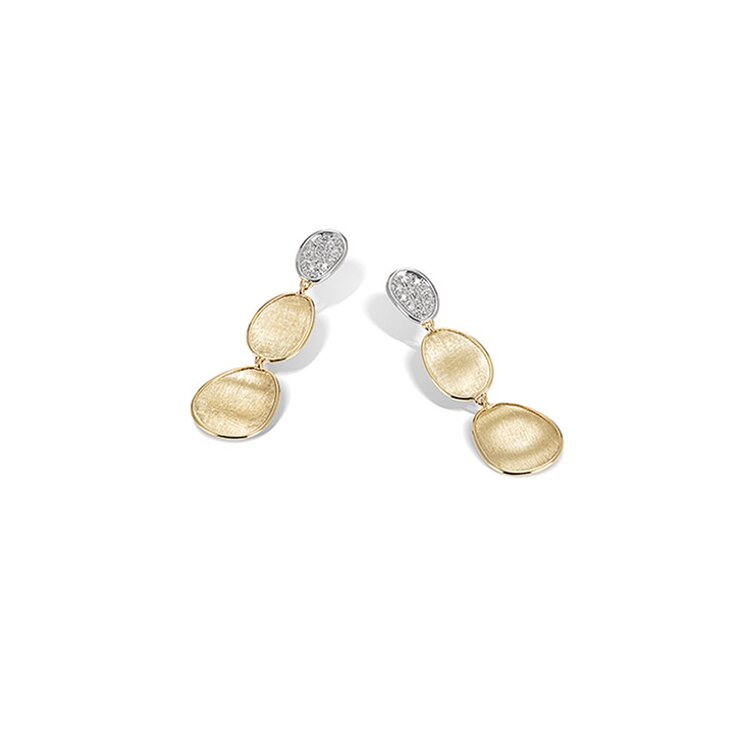 boucles d'oreilles Marco Bicego en or jaune 18 ct avec brillant de 0.18 carat