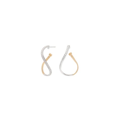 boucles d'oreilles Marco Bicego en or jaune et blanc 18 ct avec brillant de 0.38 carat