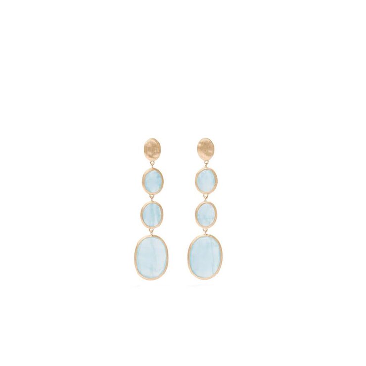 boucles d'oreilles Marco Bicego en or jaune 18 ct avec aquamarine