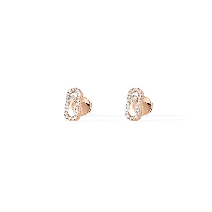 boucles d'oreilles Messika en or rose 18 ct avec brillant de 0.20 carat