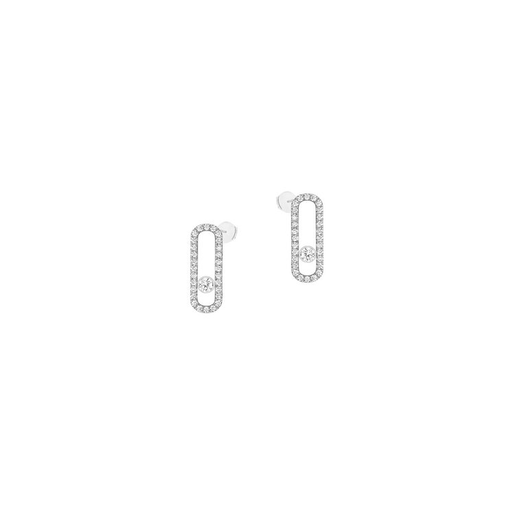 boucles d'oreilles Messika en or blanc 18 ct avec brillant de 0.66 carat