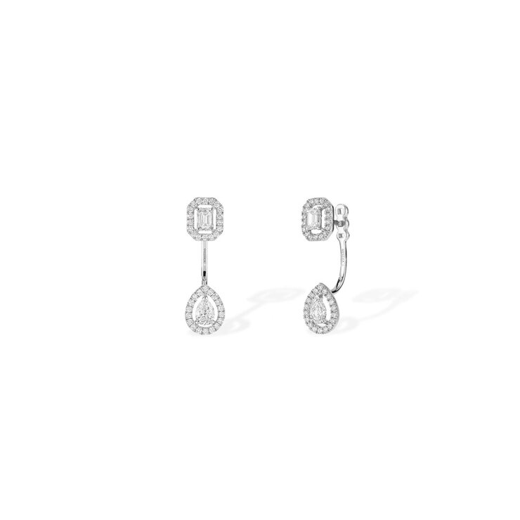 boucles d'oreilles Messika en or blanc 18 ct avec brillant de 0.90 carat
