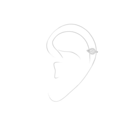 boucles d'oreilles Messika en or blanc 18 ct avec brillant de 0.15 carat
