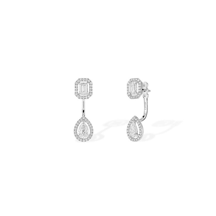 boucles d'oreilles Messika en or blanc 18 ct avec brillant de 1.54 carat