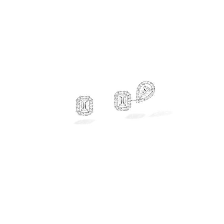 boucles d'oreilles Messika en or blanc 18 ct avec brillant de 0.45 carat